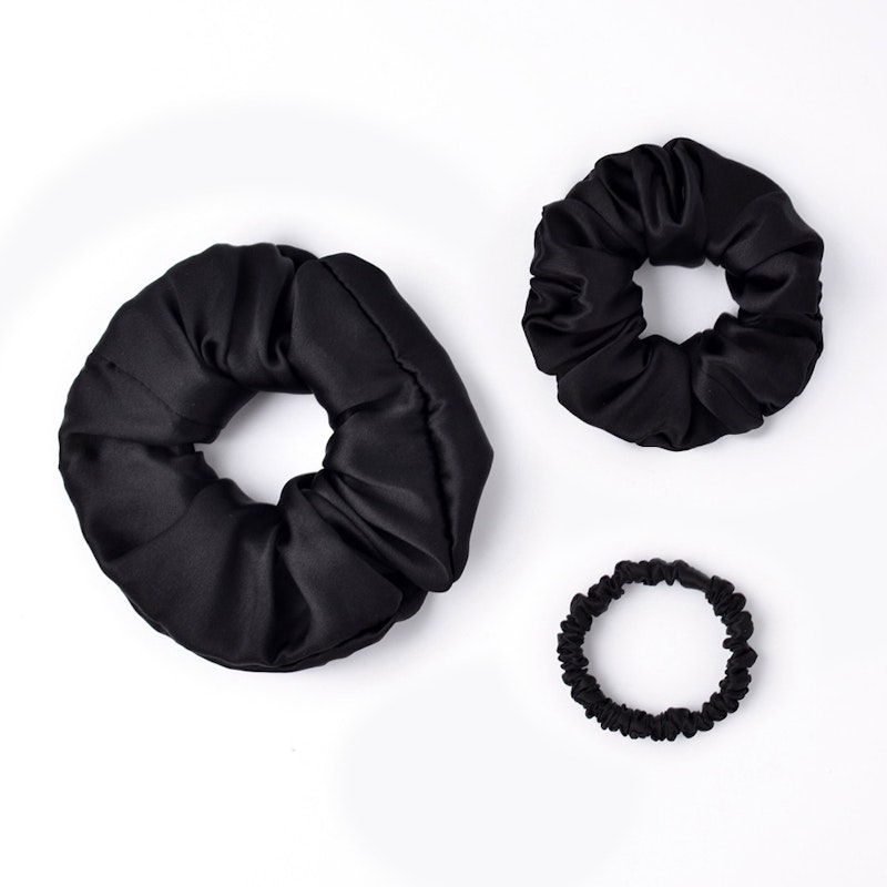 3 PCS Flower Silk Hair Scrunchies Small Medium Large Sizes