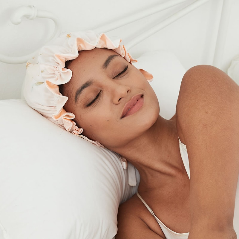 Silk Floral Bonnet | 19 Momme | Double Lined