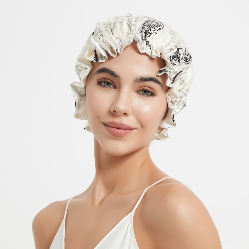 Silk Floral Bonnet | 19 Momme | Double Lined