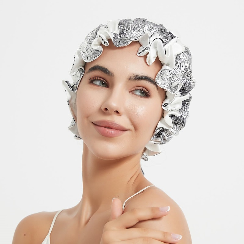 Silk Floral Bonnet | 19 Momme | Double Lined