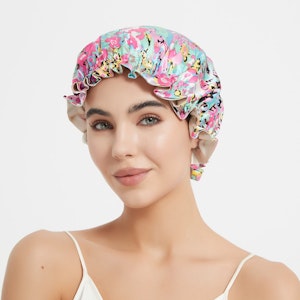 Silk Floral Bonnet | 19 Momme | Double Lined