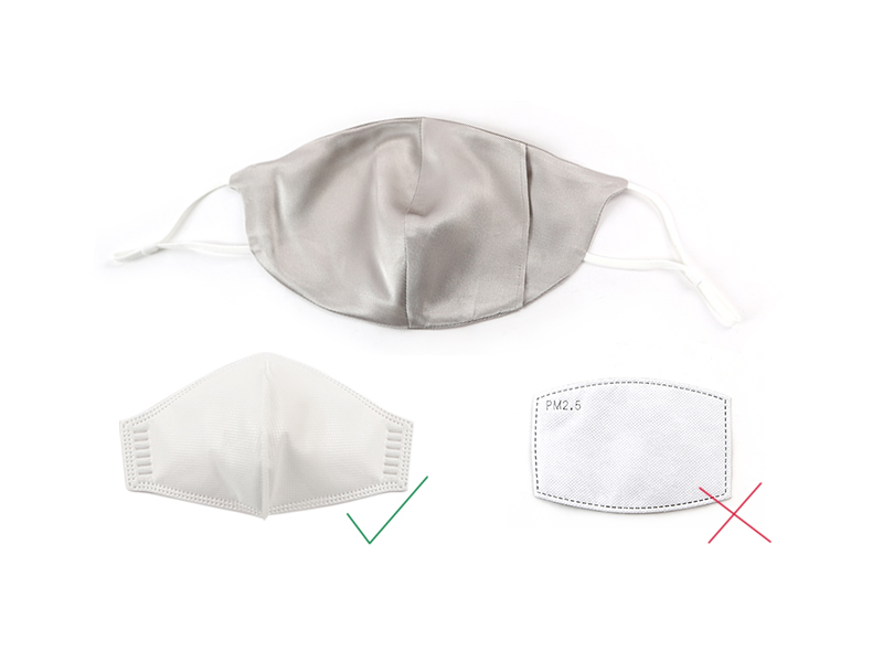 100% Silk Face Mask With Nose Wire & Filter Pocket, RachelSilk