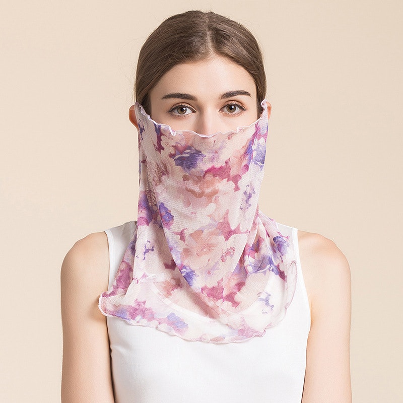 Multifunctional Silk Bandana Face Cover Neck Gaiter For Dust Sun