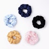 Silk Flower Hair Scrunchie Medium Size 22 Momme Color