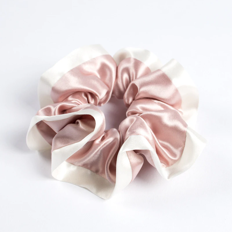 6 Packs Set Silk Scrunchies of Contra-Color