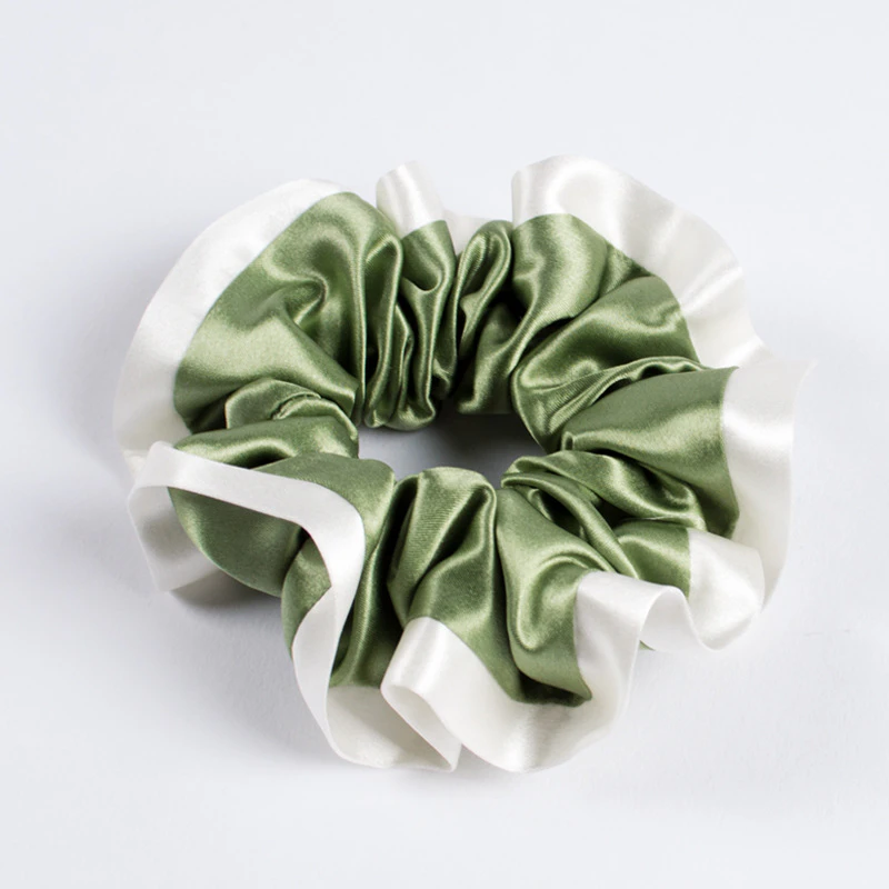 6 Packs Set Silk Scrunchies of Contra-Color
