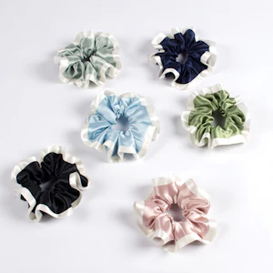 6 Packs Set Silk Scrunchies of Contra-Color
