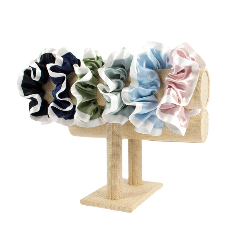 6 Packs Set Silk Scrunchies of Contra-Color