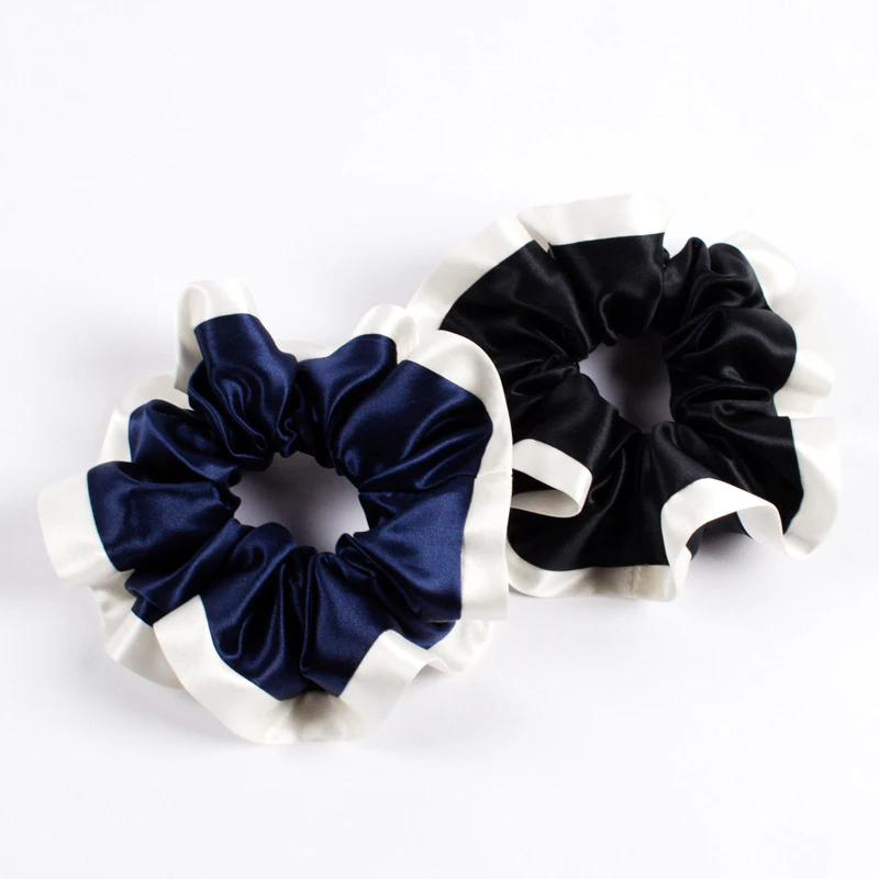 6 Packs Set Silk Scrunchies of Contra-Color