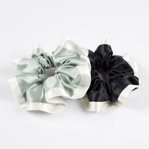 6 Packs Set Silk Scrunchies of Contra-Color