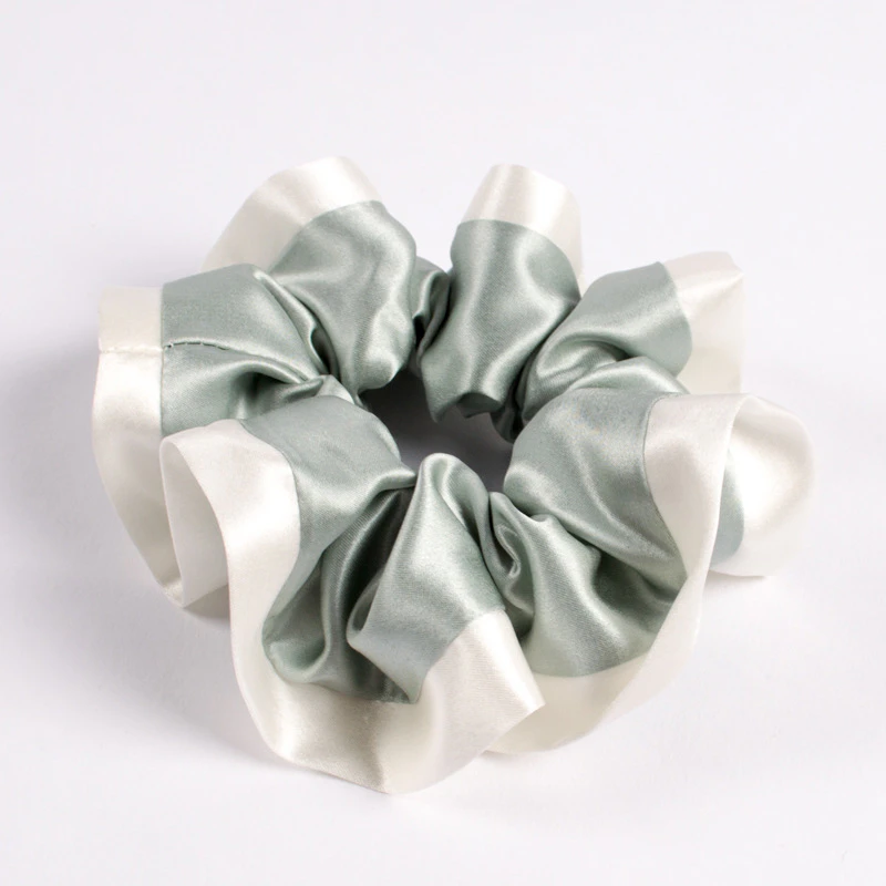 6 Packs Set Silk Scrunchies of Contra-Color