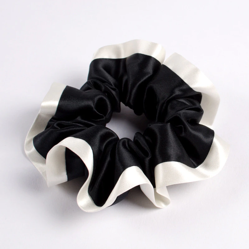 6 Packs Set Silk Scrunchies of Contra-Color
