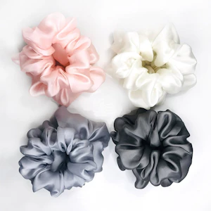 Organza Flower Silk Scrunchie MILKY WAY