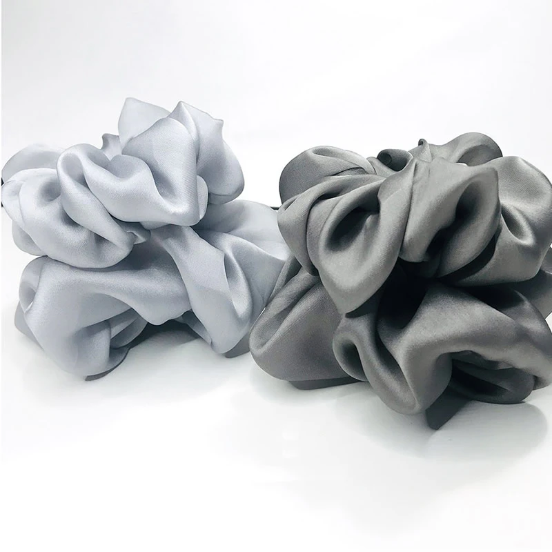 Organza Flower Silk Scrunchie MILKY WAY