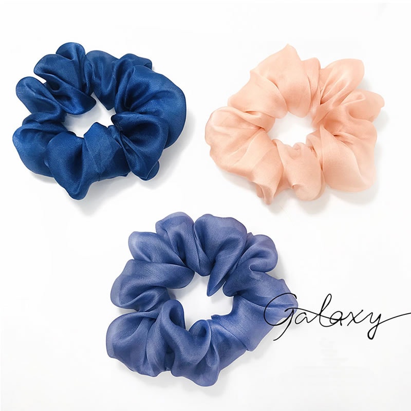 Organza Flower Silk Scrunchie THE GALAXY | RachelSilk | United States