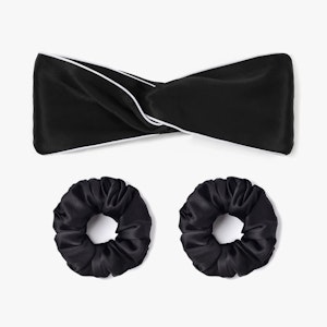 Women Silk Twisted Headband and Scrunchies Set