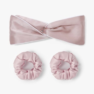 Women Silk Twisted Headband and Scrunchies Set