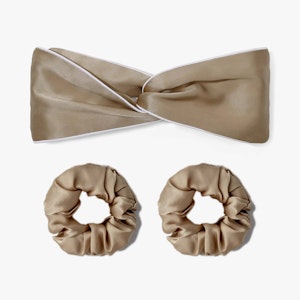 Women Silk Twisted Headband and Scrunchies Set