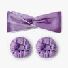 Women Silk Twisted Headband and Scrunchies Set Color