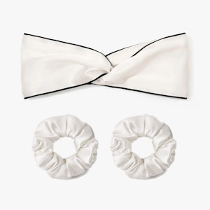 Women Silk Twisted Headband and Scrunchies Set