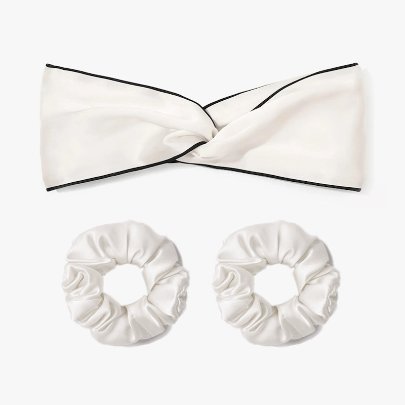 Women Silk Twisted Headband and Scrunchies Set