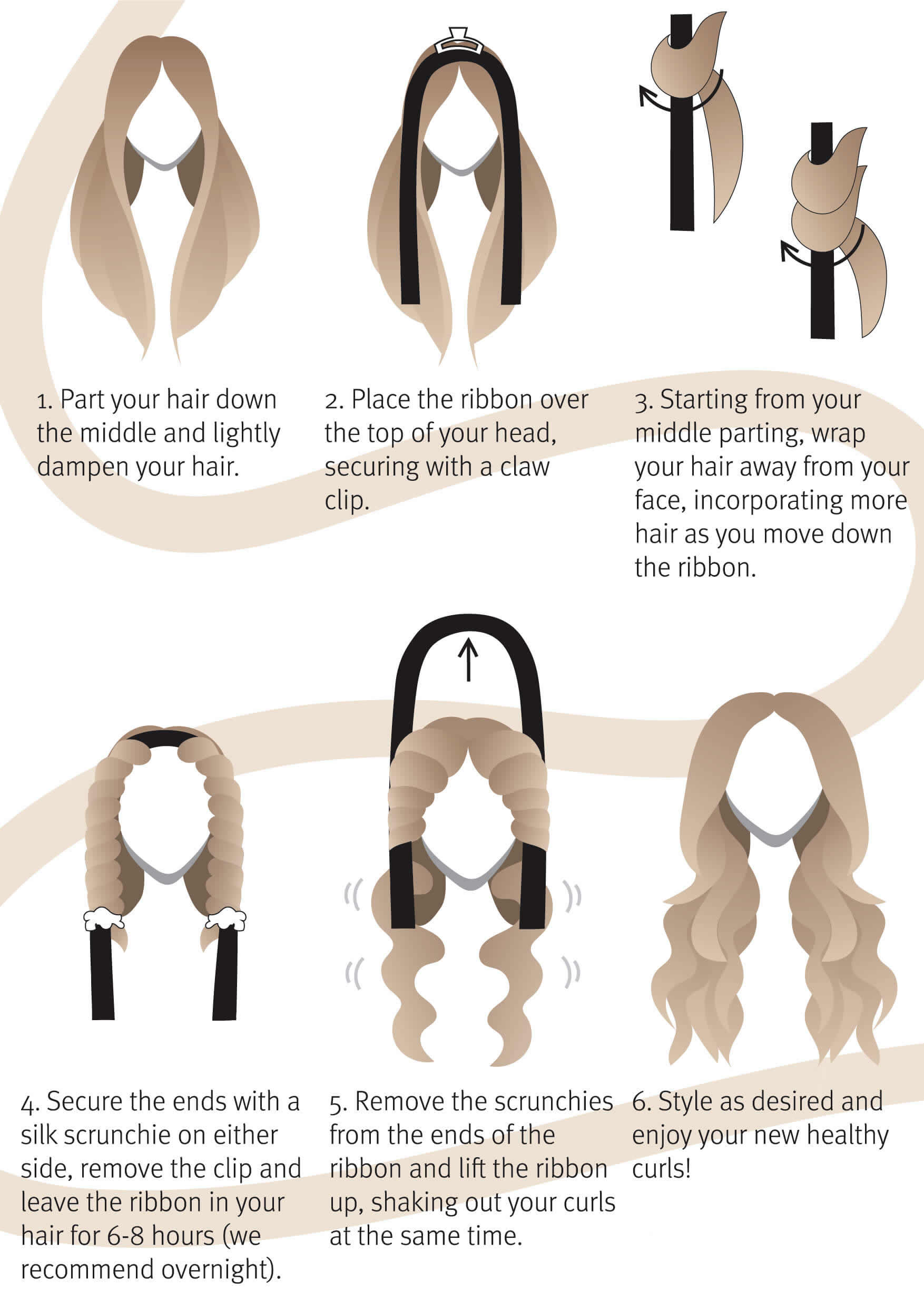 Silk Heatless Hair Curler and Scrunchies Set, RachelSilk