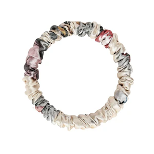 3 Pack Floral Silk Scrunchies Set of Different Sizes