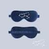 Zodiac Embroidered Silk Eye Mask Navy Blue Color