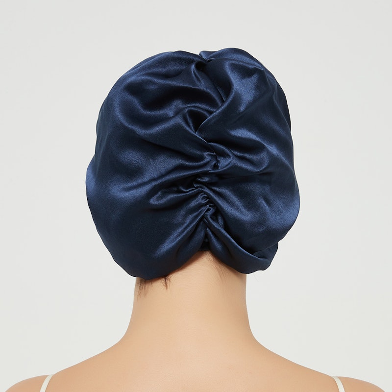 19 Momme Classic Pleated Silk Sleep Cap Silk Turban RachelSilk