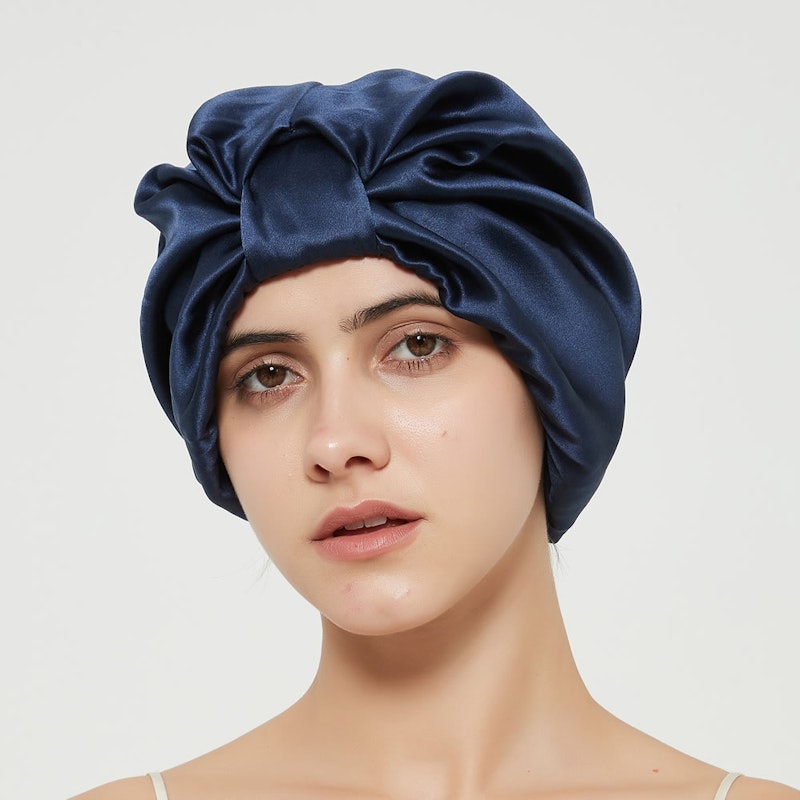 19 Momme Classic Pleated Silk Sleep Cap Silk Turban RachelSilk