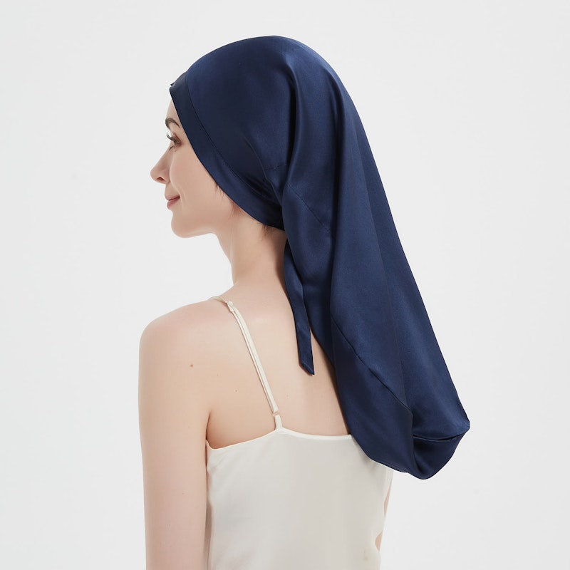 Long Silk Bonnet with Ribbon | 19 Momme