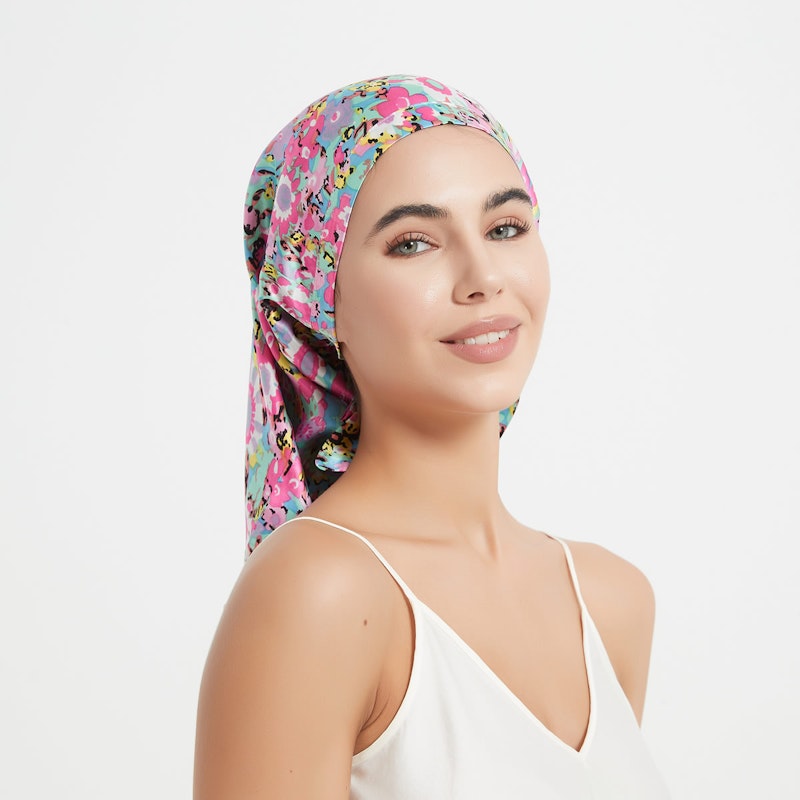 Long Silk Bonnet with Ribbon | 19 Momme