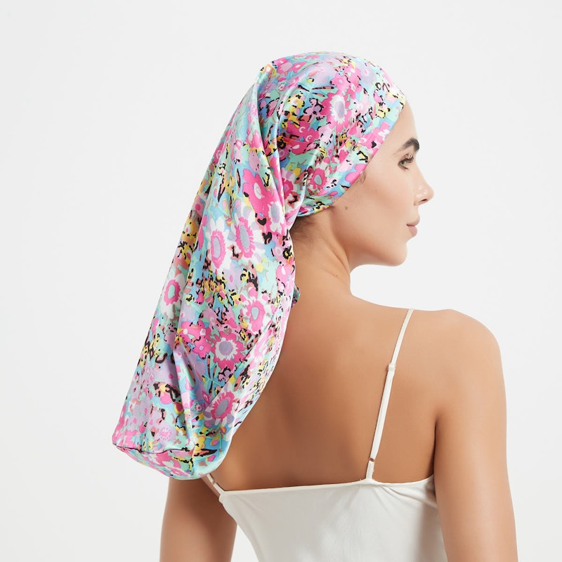 Long Silk Bonnet with Ribbon | 19 Momme
