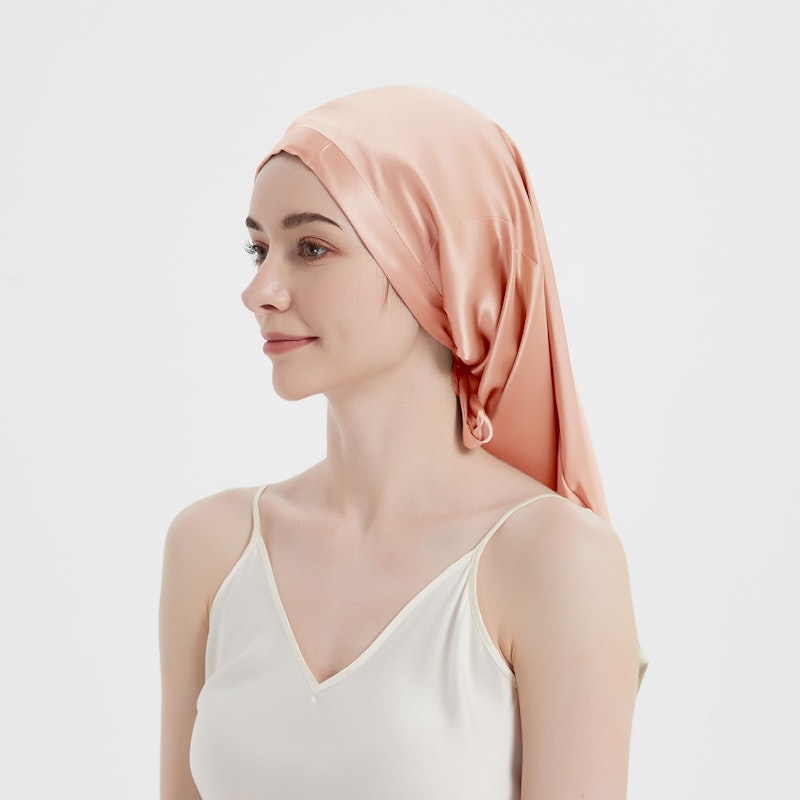 Long Silk Bonnet with Ribbon | 19 Momme