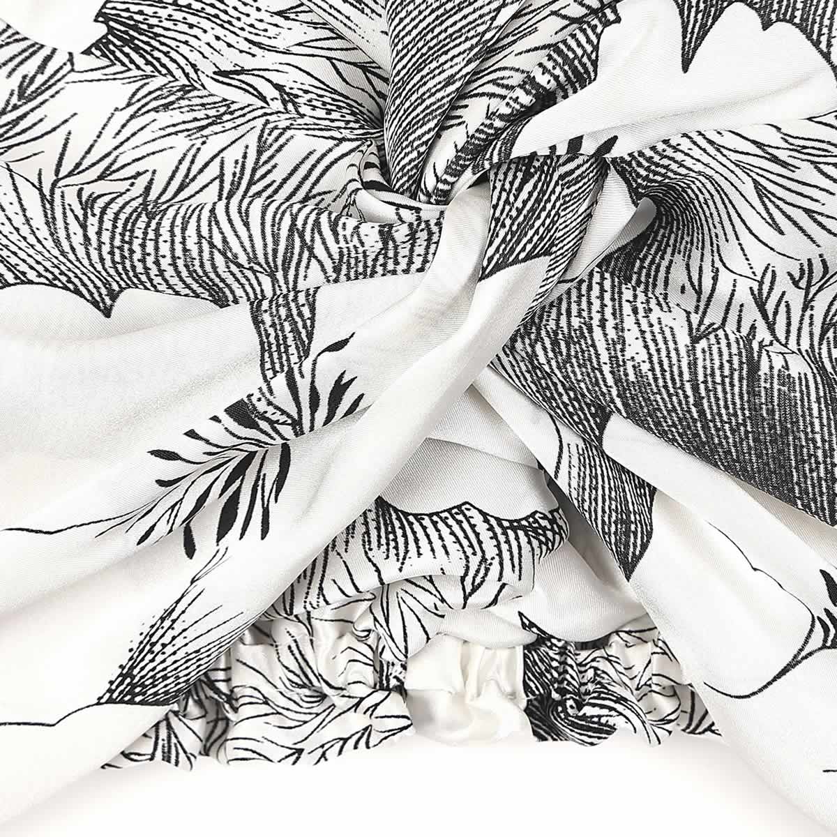 Floral Silk Twisted Bonnet | 19 Momme | Double Layer detail Image