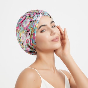 Floral Silk Twisted Bonnet | 19 Momme | Double Layer