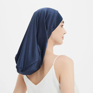 Long Silk Night Cap with Wide Elastic Band | 19 Momme