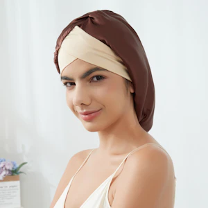 Silk Sleep Cap with Crossed Band | 22 Momme