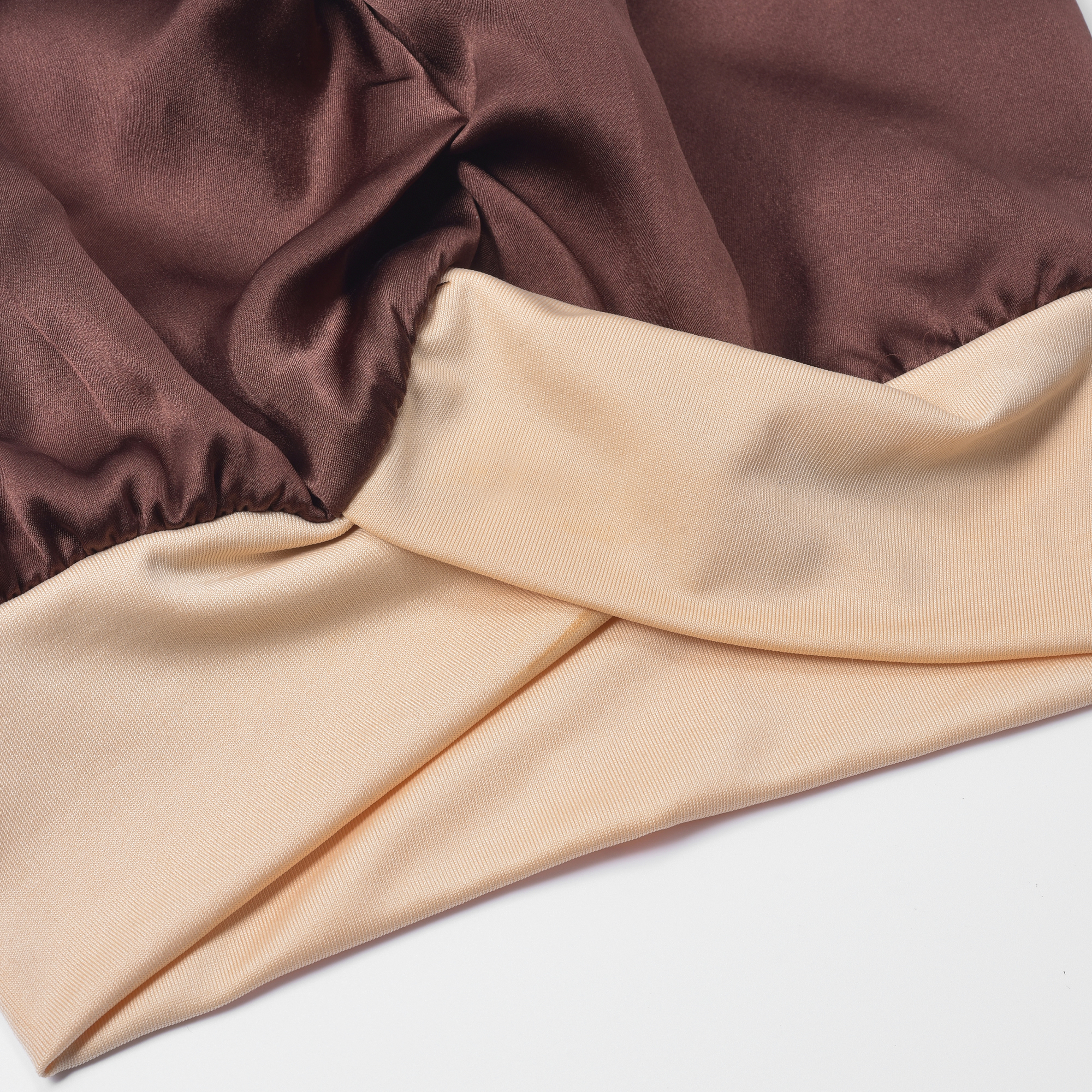 Silk Sleep Cap with Crossed Band | 22 Momme detail Image