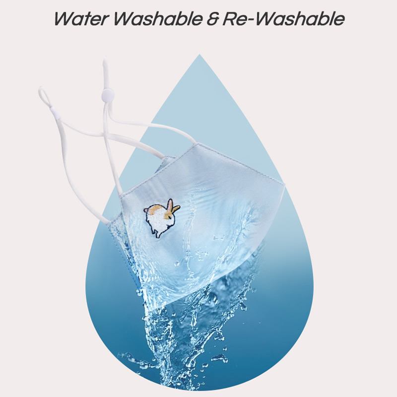 Kids Washable Silk Face Mask 3 Layer detail Image