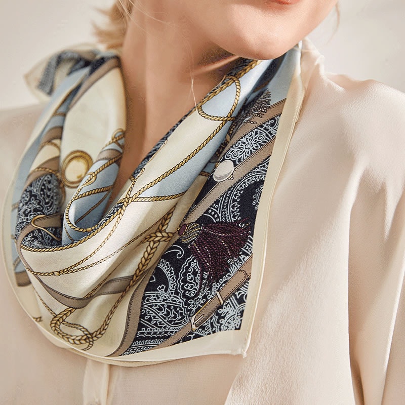 How to wear a Louis Vuitton silk square scarf - tutorial 4 easy ways to  wear around your neck 