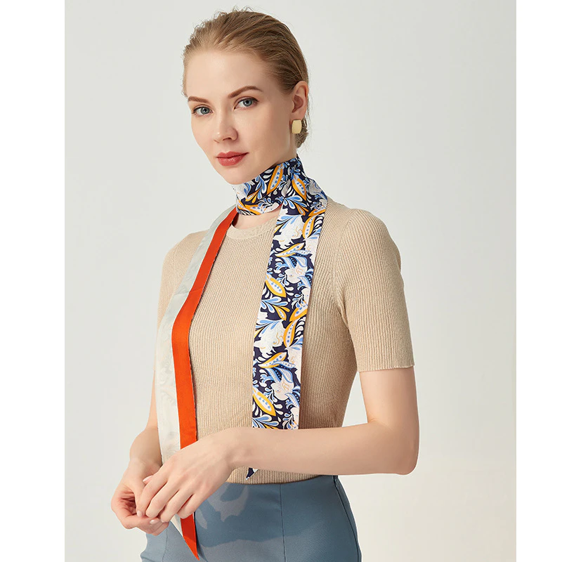 Double-Lined Silk Twill Ribbon Scarf Extra Length