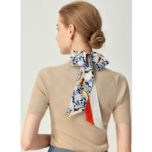 Double-Lined Silk Twill Ribbon Scarf Extra Length