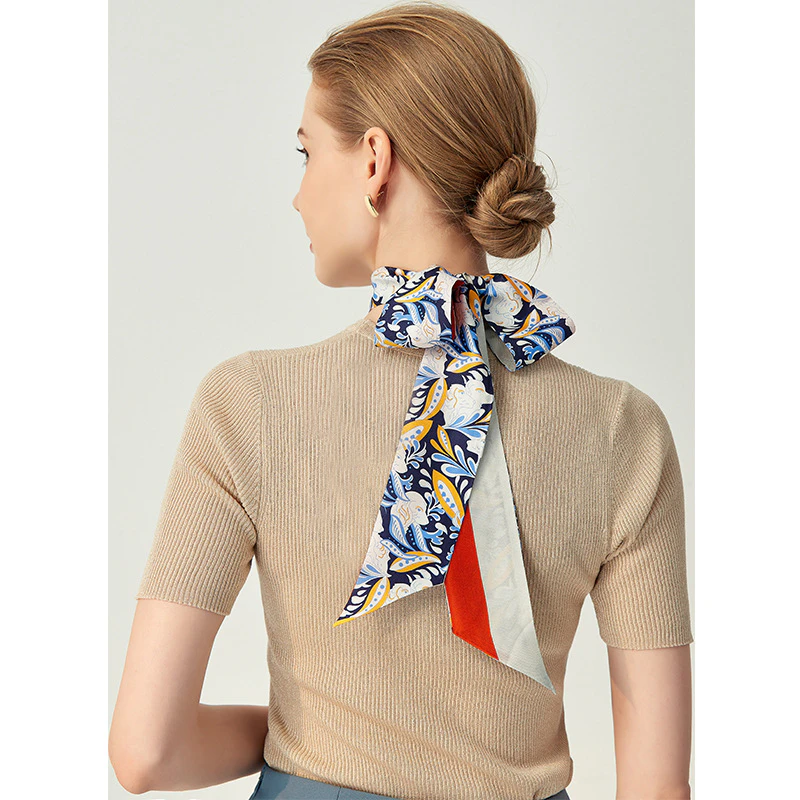 Double-Lined Silk Twill Ribbon Scarf Extra Length