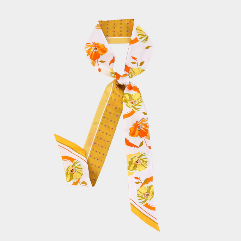 Double-Lined Silk Twill Ribbon Scarf Extra Length