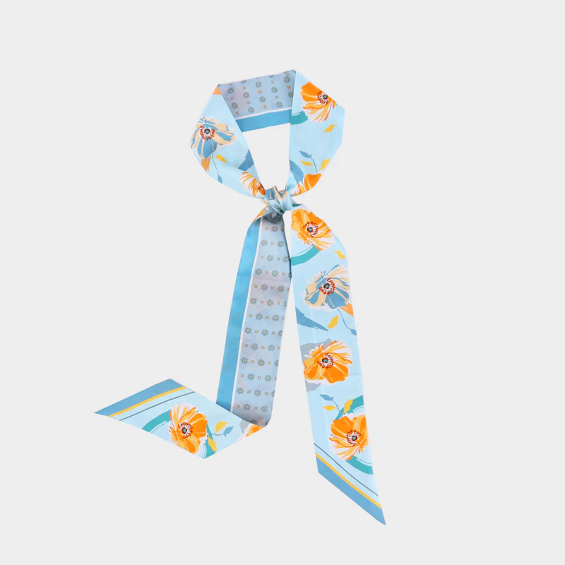 Double-Lined Silk Twill Ribbon Scarf Extra Length