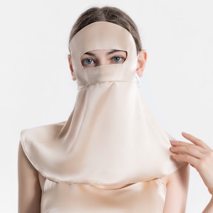 Extra Long Silk Face Neck Covering for Summer Sunproof