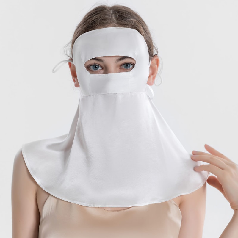 Extra Long Silk Face Neck Covering for Summer Sunproof