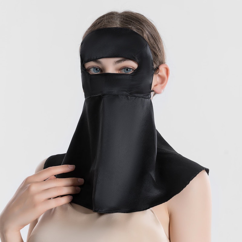 Extra Long Silk Face Neck Covering for Summer Sunproof