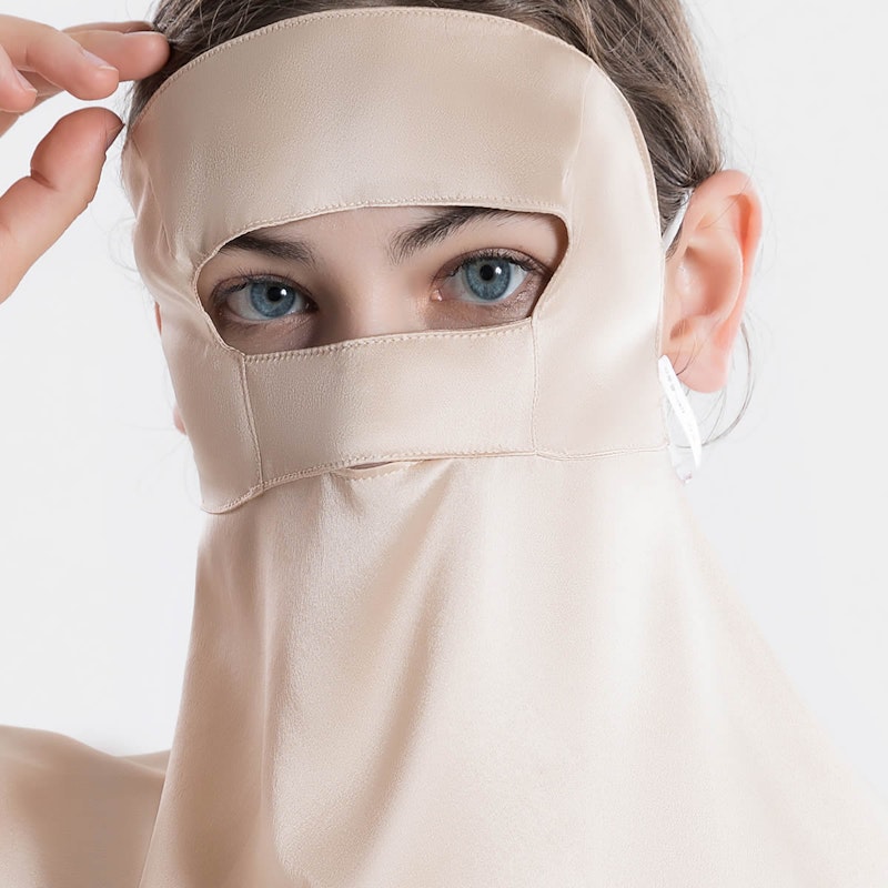 Extra Long Silk Face Neck Covering for Summer Sunproof